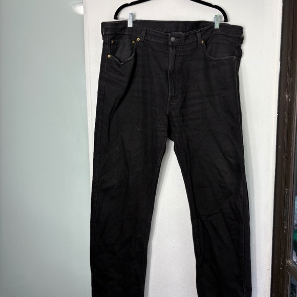 Levi's 505 Regular Fit Jeans Men's Size 42x32 Black 100% Cotton Big & Tall - Picture 3 of 9